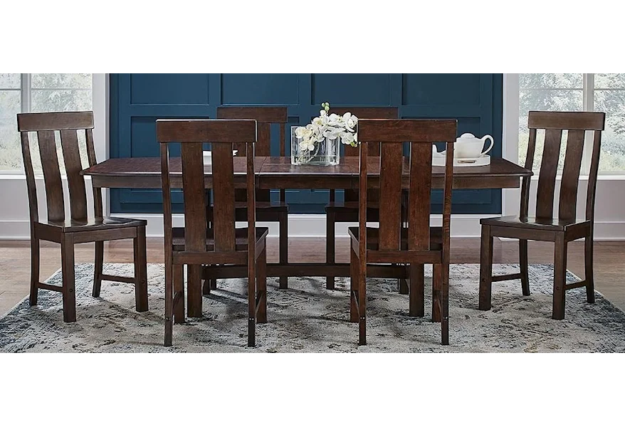 Henderson 7-Piece Trestle Table and Chair Set by AAmerica at Esprit Decor Home Furnishings